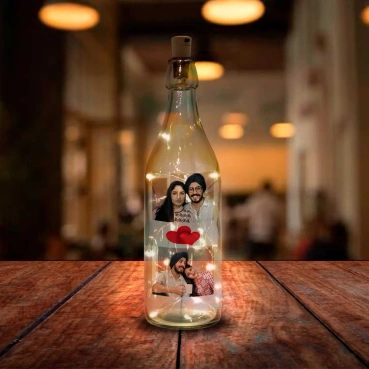LED Bottle Lamp Personalised for Female Friend Anniversary